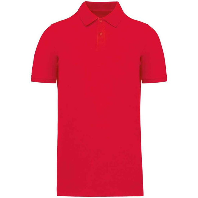 Red - Front - Kariban Mens Pique Organic Polo Shirt