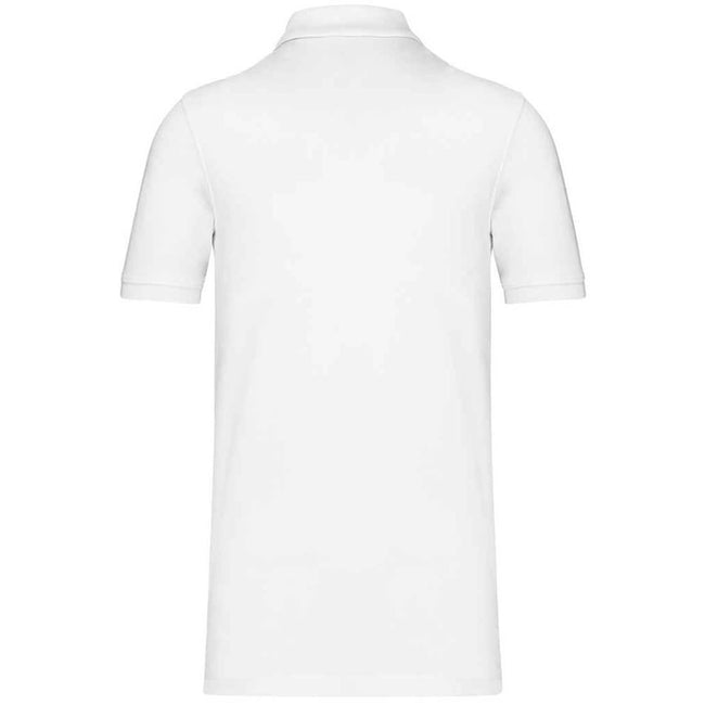 White - Back - Kariban Mens Pique Organic Polo Shirt