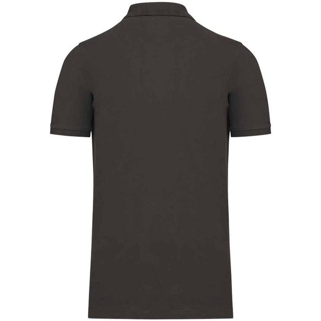 Dark Grey - Back - Kariban Mens Pique Organic Polo Shirt