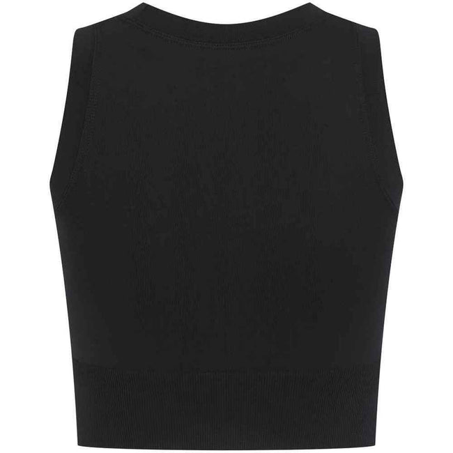 Black - Back - Tombo Womens-Ladies Cropped Tank Top