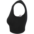 Black - Side - Tombo Womens-Ladies Cropped Tank Top
