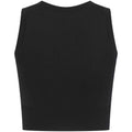 Black - Pack Shot - Tombo Womens-Ladies Cropped Tank Top