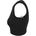 Black - Close up - Tombo Womens-Ladies Cropped Tank Top