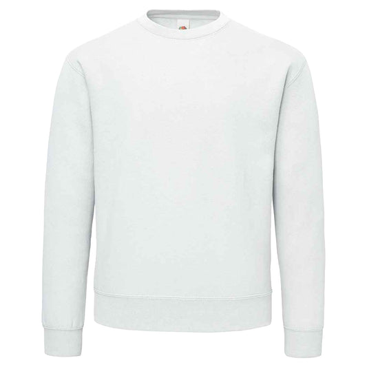 White - Front - Fruit of the Loom Mens Supercotton Plain Sweatshirt