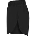 Black-Black - Side - Tombo Womens-Ladies Double Layer Sports Shorts