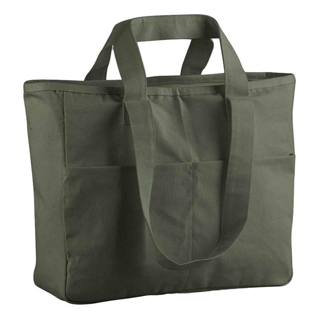 Olive Green - Front - Westford Mill Double Handle 23L Tote Bag