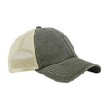 Olive-Stone - Front - Beechfield Vintage 6 Panel Trucker Cap
