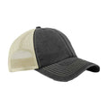 Black-Stone - Front - Beechfield Vintage 6 Panel Trucker Cap