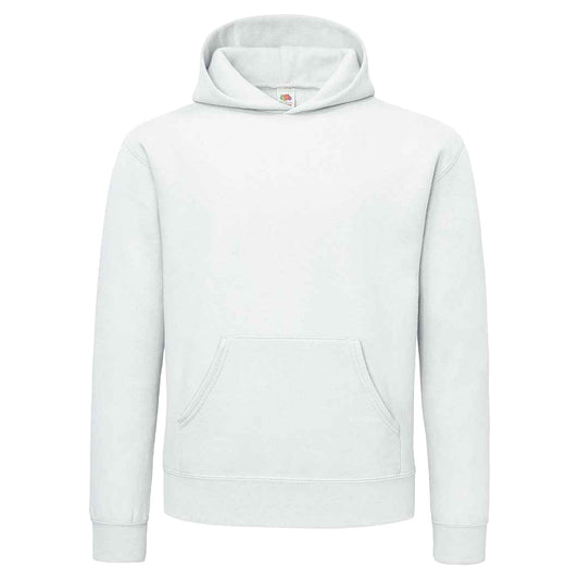 White - Front - Fruit of the Loom Mens Supercotton Plain Hooded Sweatshirt