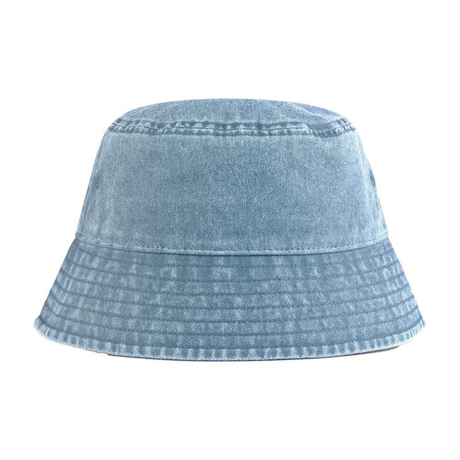 Light Denim - Back - Beechfield Vintage Bucket Hat