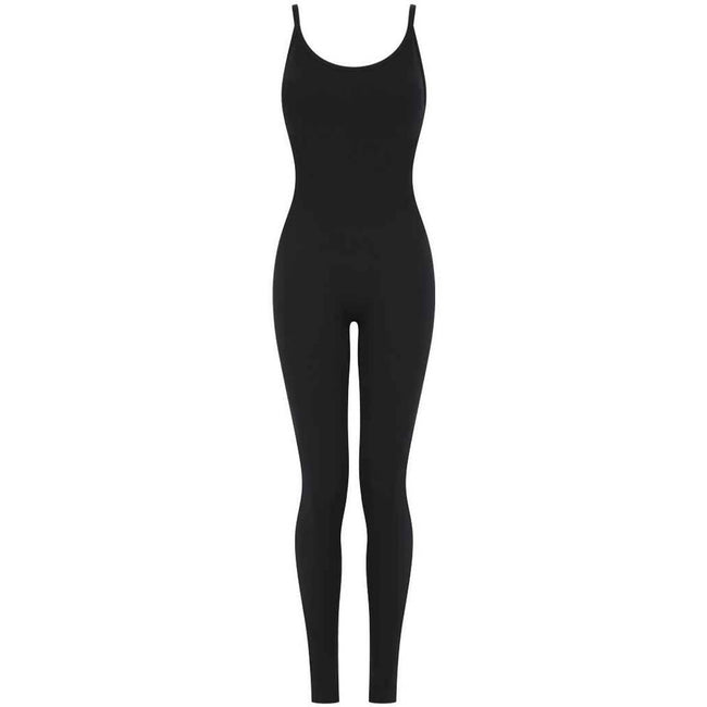 Black - Front - Tombo Womens-Ladies Plain Unitard