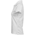 White - Side - Tee Jays Womens-Ladies Luxury Stretch V Neck Polo Shirt