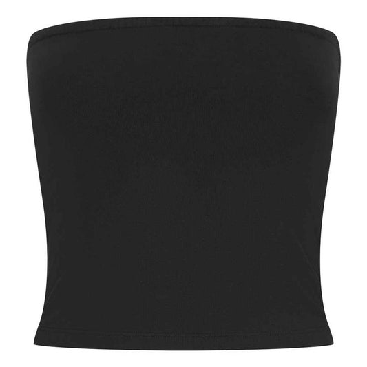 Black - Front - SF Womens-Ladies Bandeau Top