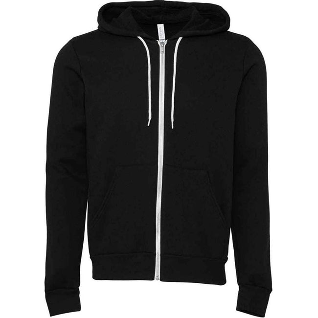 DTG Black - Front - Bella + Canvas Unisex Adult Polycotton Full Zip Hoodie