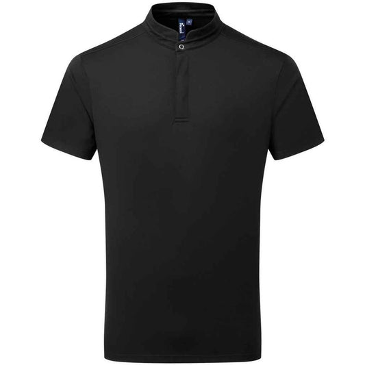 Black - Front - Premier Mens Essential Coolchecker Short-Sleeved Chef Shirt