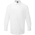 White - Front - Premier Mens Recyclight Poplin Long-Sleeved Shirt