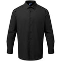 Black - Front - Premier Mens Recyclight Poplin Long-Sleeved Shirt