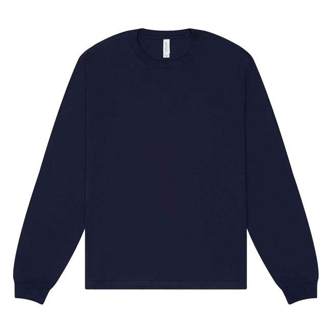 Navy - Front - Bella + Canvas Unisex Adult Heavyweight Long-Sleeved T-Shirt
