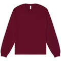 Maroon - Front - Bella + Canvas Unisex Adult Heavyweight Long-Sleeved T-Shirt