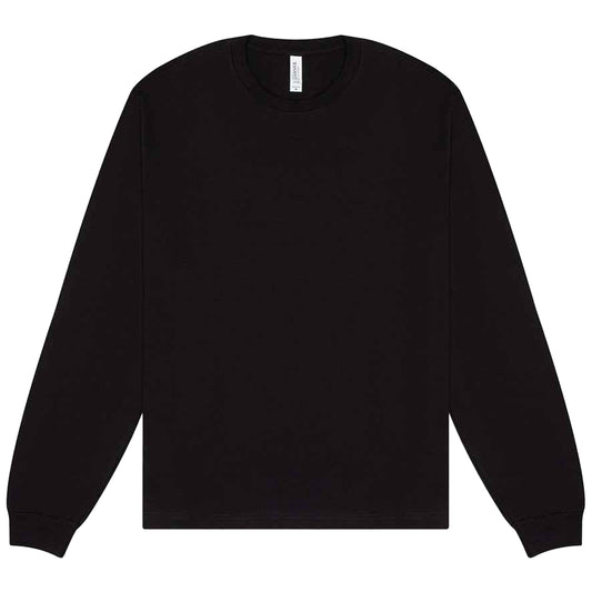 Black - Front - Bella + Canvas Unisex Adult Heavyweight Long-Sleeved T-Shirt