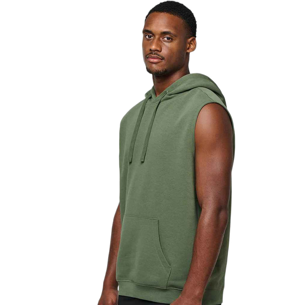 Sporty Khaki - Back - Proact Unisex Adult Sleeveless Hoodie