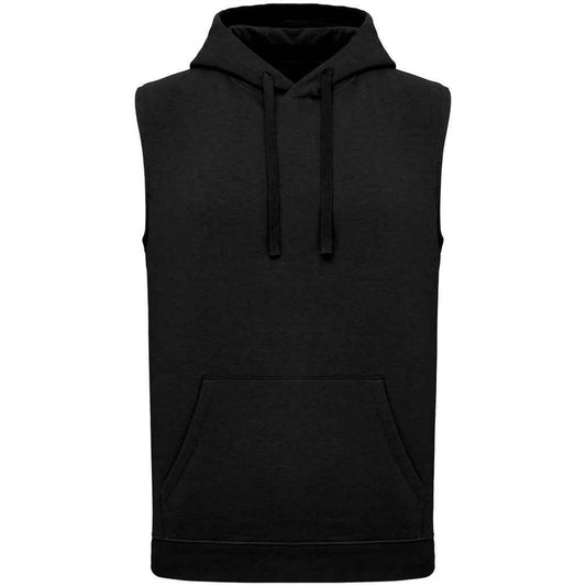 Black - Front - Proact Unisex Adult Sleeveless Hoodie