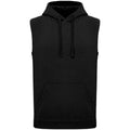 Black - Front - Proact Unisex Adult Sleeveless Hoodie