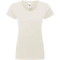 Natural - Front - Russell Womens-Ladies Authentic Ringspun Cotton Classic T-Shirt