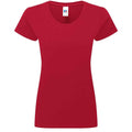 Classic Red - Front - Russell Womens-Ladies Authentic Ringspun Cotton Classic T-Shirt