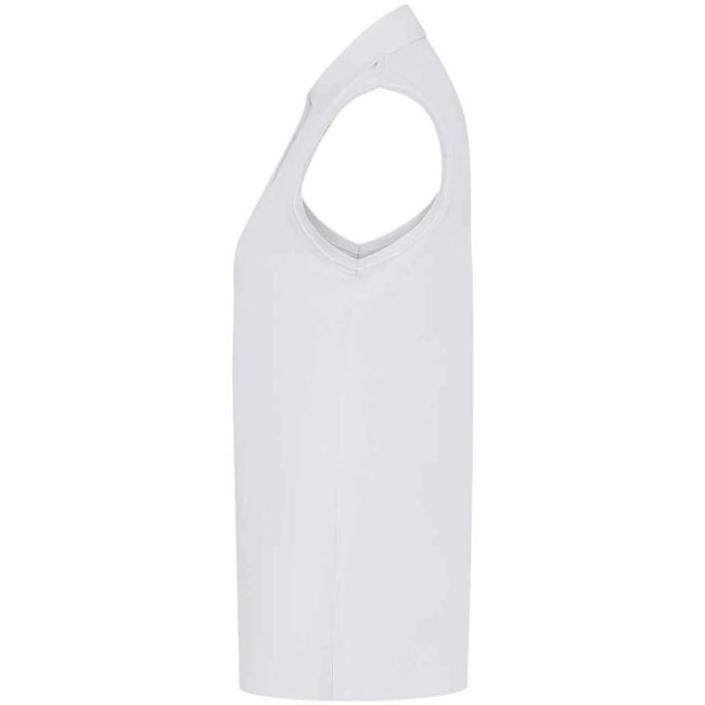 White - Side - Henbury Womens-Ladies Polo Shirt