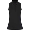 Black - Front - Henbury Womens-Ladies Polo Shirt