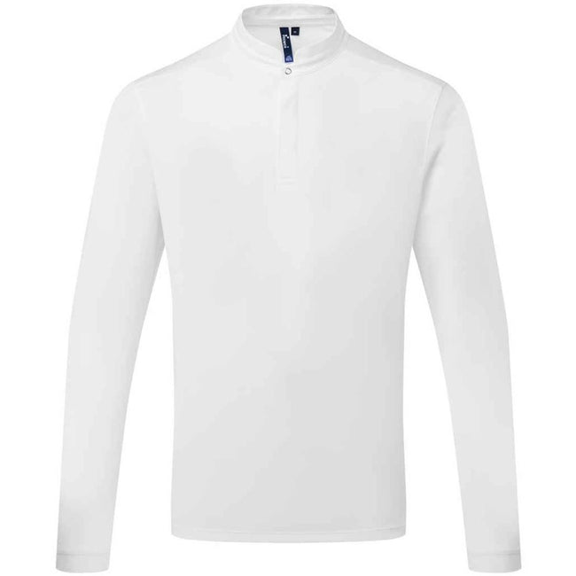 White - Front - Premier Mens Essential Coolchecker Long-Sleeved Chef Shirt