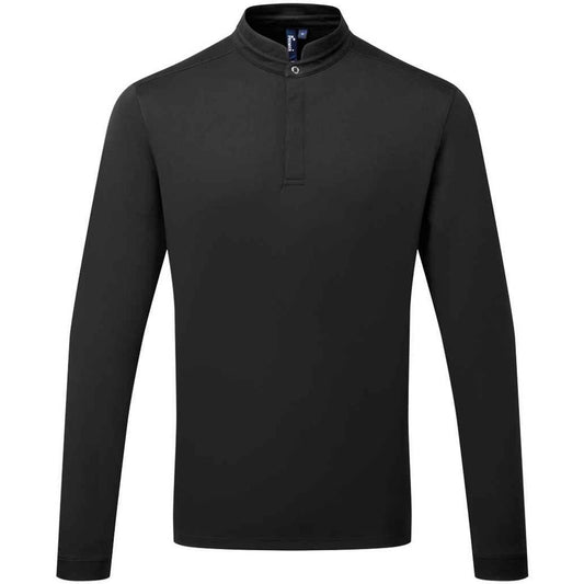 Black - Front - Premier Mens Essential Coolchecker Long-Sleeved Chef Shirt