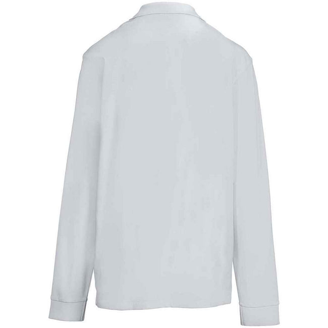 Pure Grey - Back - SOLS Unisex Adult Pique Long-Sleeved Polo Shirt