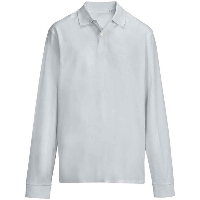 Pure Grey - Front - SOLS Unisex Adult Pique Long-Sleeved Polo Shirt