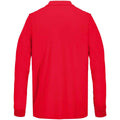 Red - Back - SOLS Unisex Adult Pique Long-Sleeved Polo Shirt