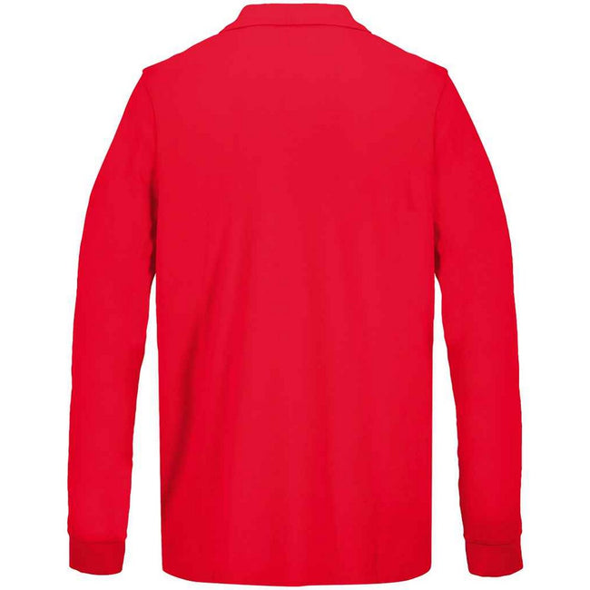 Red - Back - SOLS Unisex Adult Pique Long-Sleeved Polo Shirt