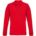 Red - Front - SOLS Unisex Adult Pique Long-Sleeved Polo Shirt