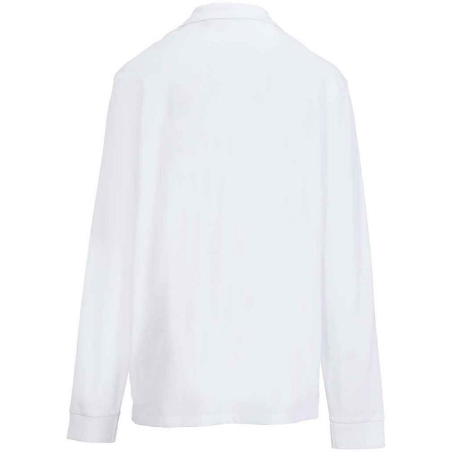 White - Back - SOLS Unisex Adult Pique Long-Sleeved Polo Shirt