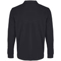Black - Back - SOLS Unisex Adult Pique Long-Sleeved Polo Shirt