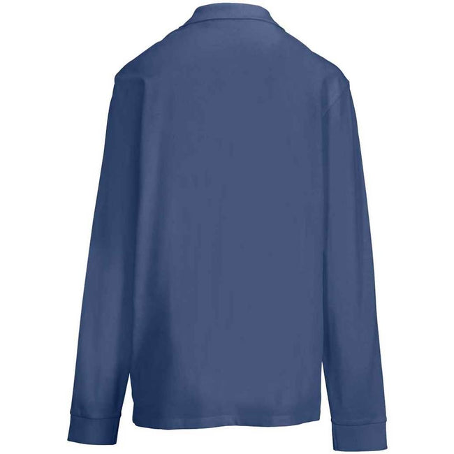 Denim - Back - SOLS Unisex Adult Pique Long-Sleeved Polo Shirt