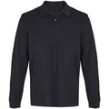 Black - Front - SOLS Unisex Adult Pique Long-Sleeved Polo Shirt