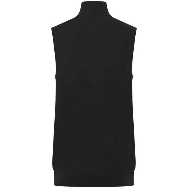 Black - Back - Henbury Mens Plain Full Zip Sleeveless Gilet