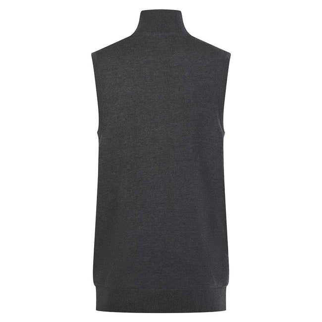 Grey Marl - Back - Henbury Mens Plain Full Zip Sleeveless Gilet
