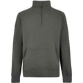 Dark Grey - Front - Kustom Kit Mens Pique Quarter Zip Relaxed Fit Sweatshirt
