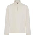 Natural - Front - Front Row Mens Pique Quarter Zip Sweatshirt