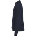 Navy - Side - Front Row Mens Pique Quarter Zip Sweatshirt