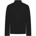 Black - Front - Front Row Mens Pique Quarter Zip Sweatshirt