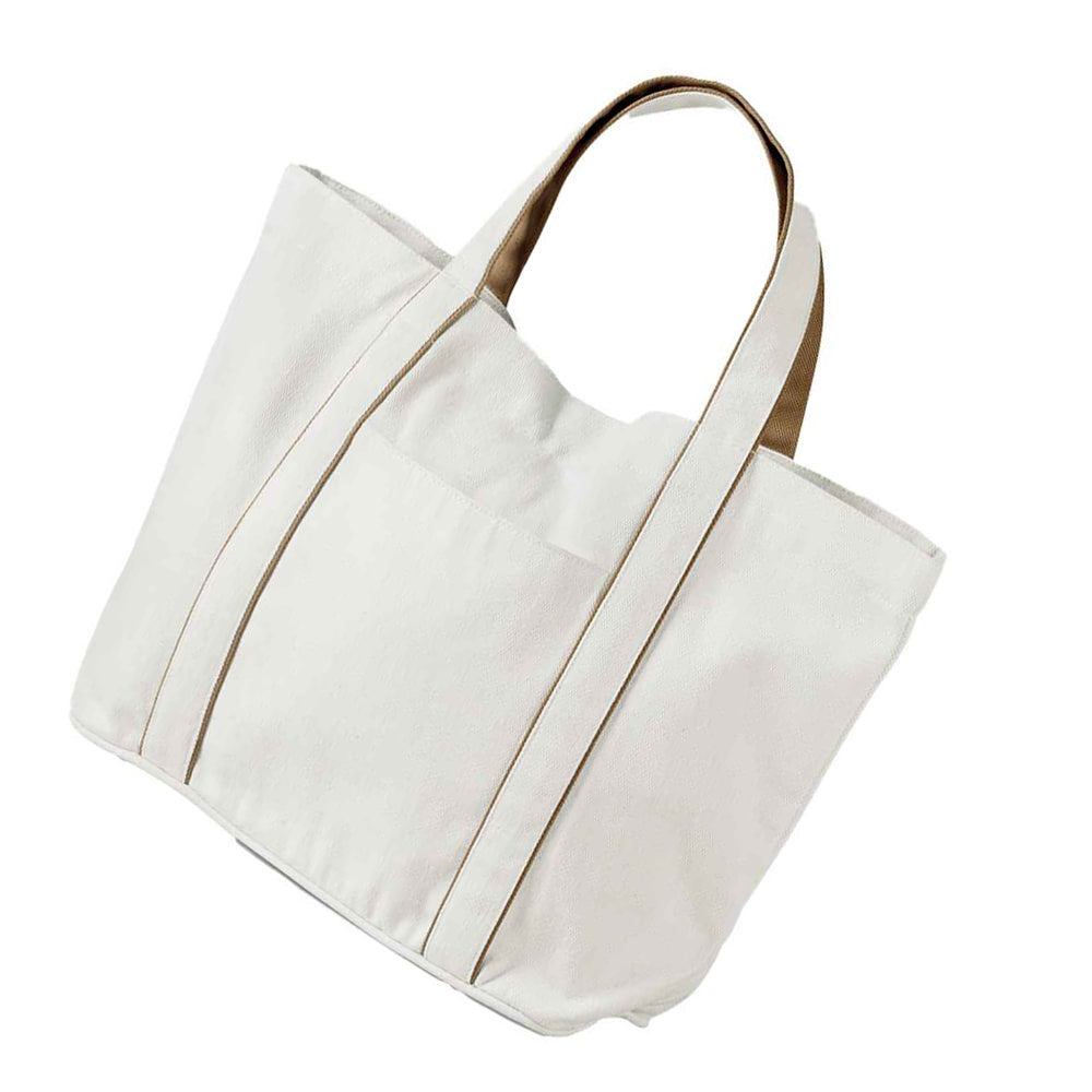 Soft White-Caramel - Back - Westford Mill Courtside Tote Bag