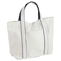 Soft White-French Navy - Front - Westford Mill Courtside Tote Bag